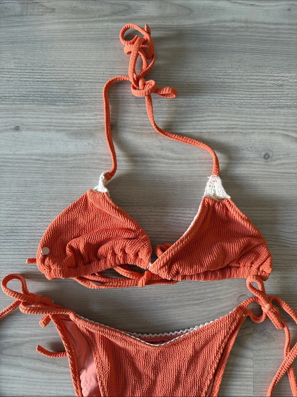 Rhythm Crochet Detail Textured Bikini